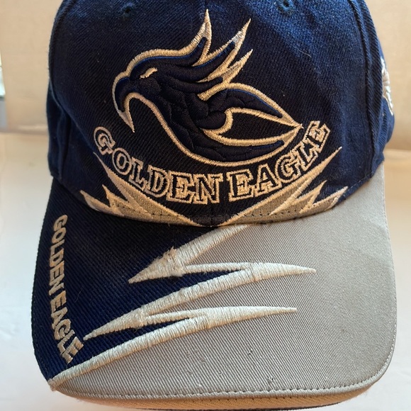 Golden Eagle blue and silver rare shark tooth baseball hat cap wool blend - Picture 2 of 8